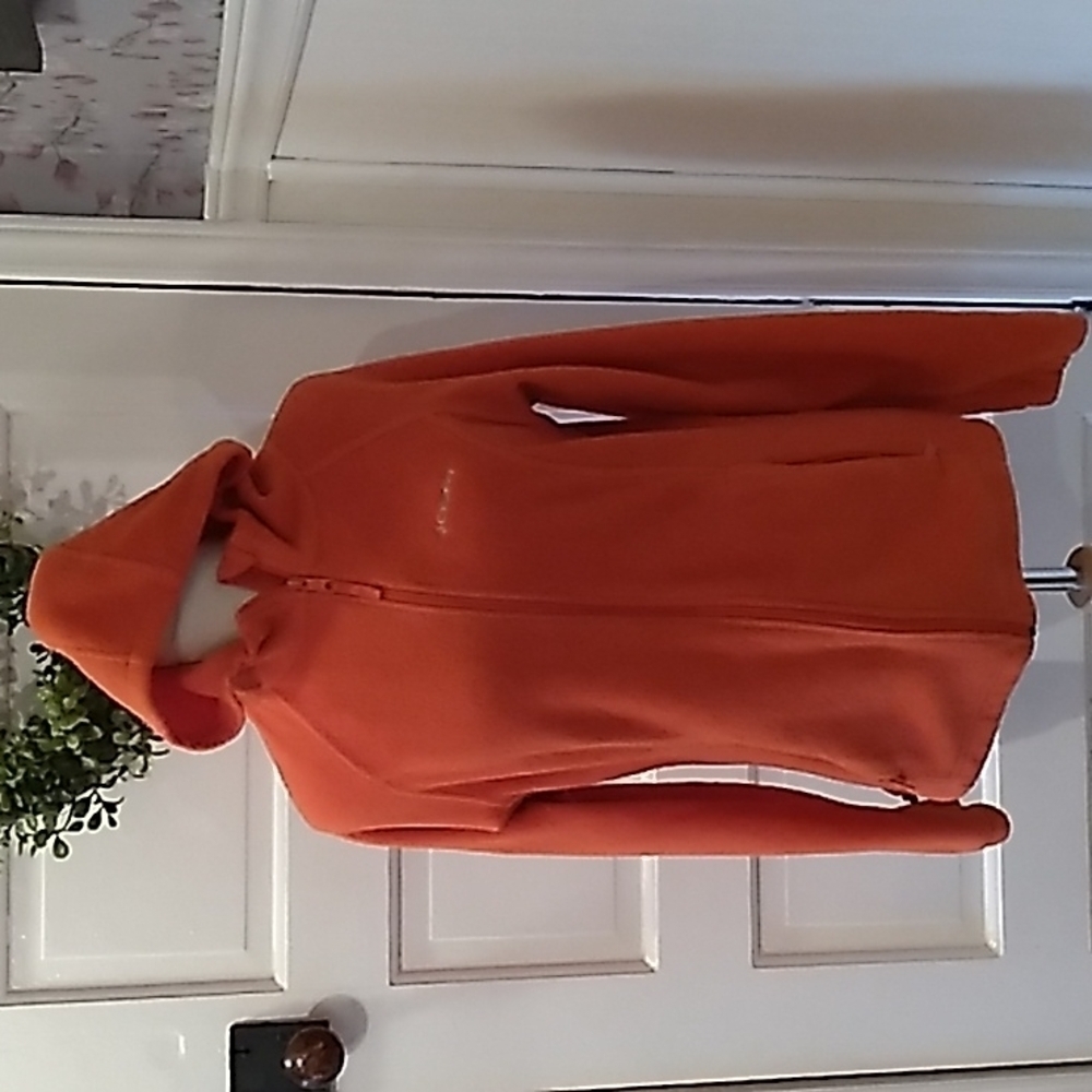 Columbia orange hooded zipper jacket large